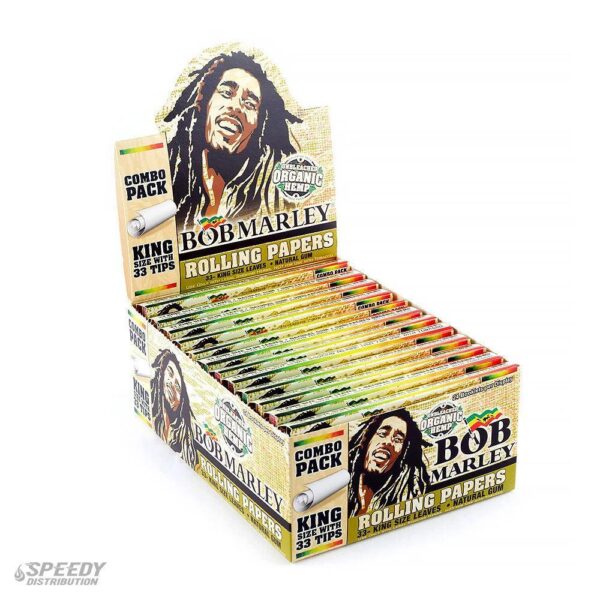 BOB MARLEY ORGANIC UNBLEACHED PAPERS - KING SIZE WITH TIPS