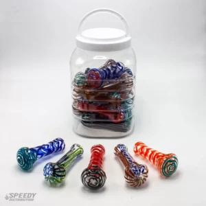 3" GLASS HAND PIPES 40CT JAR