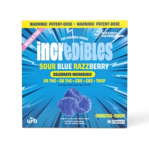 INCREDIBLES - CELEBRATE INCREDIBLY - D9/D8/CBG/CBC/THCP - GUMMIES - 5CT DISPLAY - SOUR BLUE RAZZBERRY - 1500MG
