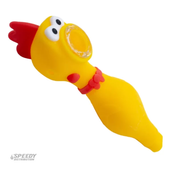 SILICONE CHICKEN HAND PIPE 300 YELLOW