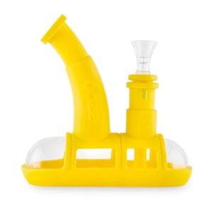 Ooze Steamboat Silicone Water Bubbler & Dab Rig - Mellow Yellow Ooze Steamboat Silicone Water Bubbler & Dab Rig Yellow